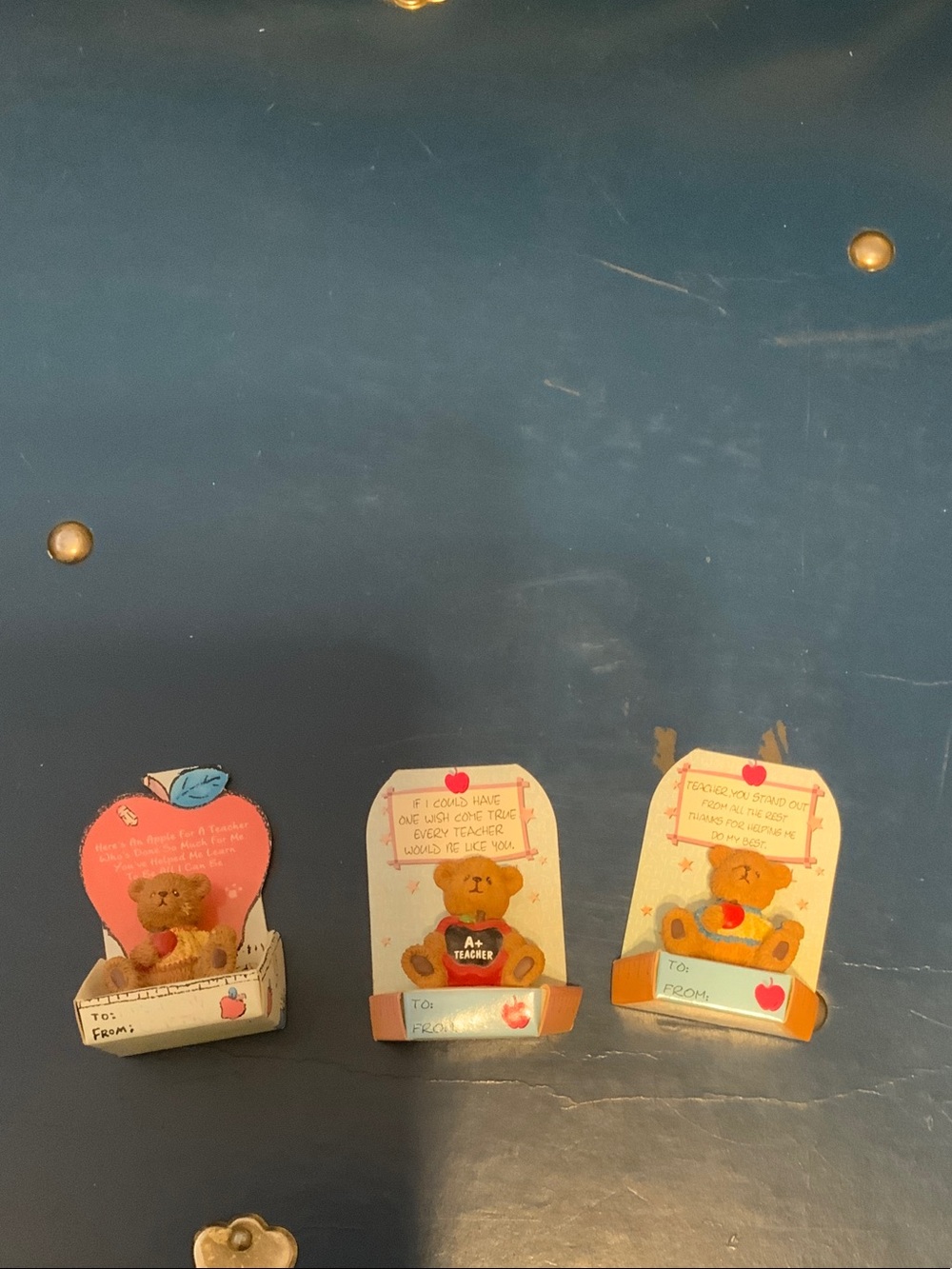 Teacher Bear Card Holder Trio. Handcrafted.